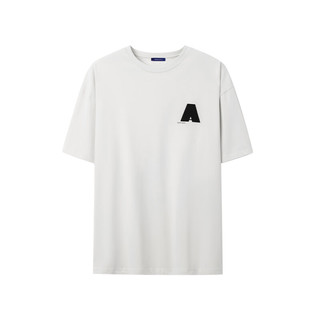 MARKLESS重磅廓型设计感印花T恤男士百搭短袖TXB3652M 白色 M