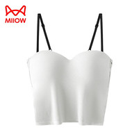 猫人(MiiOW)带胸垫美背内衣女吊带背心女夏季薄款无痕防走光搭外穿上衣 白色 均码(建议体重80-130斤)