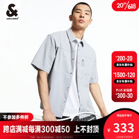 杰克·琼斯（JACK&JONES）夏季潮流高街青春活力休闲个性3M反光印花宽松衬衫223204023 C13沙灰色 170/92A/S