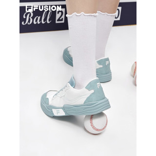 斐乐（FILA）FILA FUSION斐乐潮牌POP II女鞋场下帆布鞋2023夏新款休闲运动鞋 明亮白/灰雾蓝-BG 39