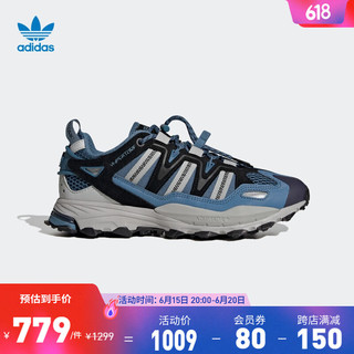 adidas阿迪达斯官方三叶草HYPERTURF男女经典运动鞋GW6756 蓝色/黑色/银灰 41(255mm)