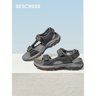 斯凯奇（Skechers）凉鞋男2023夏季运动休闲软底外穿沙滩鞋潮流拖鞋204105父亲节礼物 黑色/BLK 40