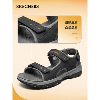 斯凯奇（Skechers）凉鞋男2023夏季运动休闲软底外穿沙滩鞋潮流拖鞋204105父亲节礼物 黑色/BLK 40