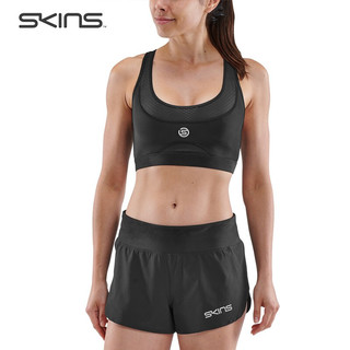 SKINS S3A Elite Bra中支撑无胸垫运动bra 透气速干瑜伽背心式运动内衣 星灿黑 S
