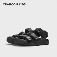 88VIP：YEARCON 意尔康 儿童包头凉鞋防踢护趾女童休闲凉鞋沙滩鞋ECZ3355957 黑色 35码