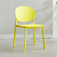 迈亚家具餐椅塑料椅子简易靠背网红餐桌胶椅北欧简约加厚书桌凳子家用A 黄色 X增强版