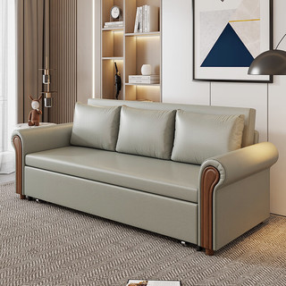 塞纳春天多功能实木可折叠沙发床两用现代简约小户型客厅卧室阳台伸缩床 高密度海绵款 1.42米
