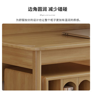 中伟（ZHONGWEI）新中式实木书桌学生学习桌电脑桌含小柜含椅  1.2m原木色