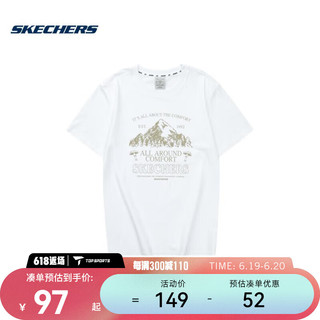 斯凯奇（SKECHERS）中性针织短袖T恤衫 L223U052-0019 XXXL