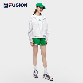 斐乐（FILA）FILA FUSION斐乐潮牌女子梭织外套2023夏新款运动宽松连帽防晒衣 标准白-WT 175/92A/XL