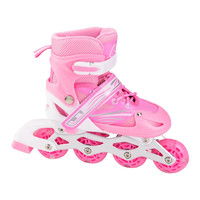 MINGSEN 佲森 名森 儿童溜冰鞋 单闪-粉色 头盔护具套装 M码