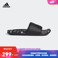 adidas阿迪达斯官方轻运动ADILETTE COMFORT男女休闲印花拖鞋 黑色 42(260mm)