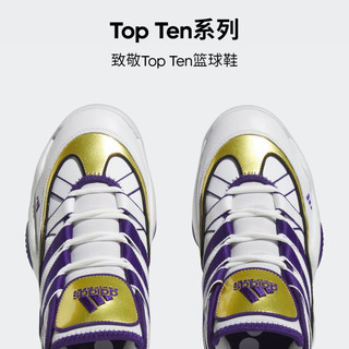 adidas阿迪达斯官方三叶草TOP TEN 2010男子新款经典运动鞋HQ4624 白/紫/金 43(265mm)