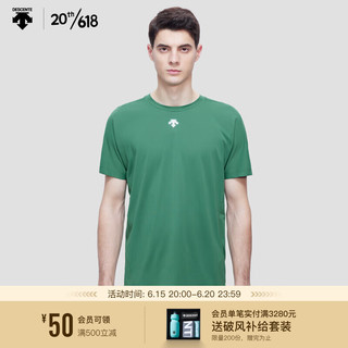 DESCENTE迪桑特 RUNNING系列 男子短袖针织衫 D3231RTS45 GN-绿色 L(175/96A)