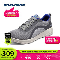 斯凯奇Skechers夏季绑带健步鞋男鞋216235 灰色/蓝色383 39.5