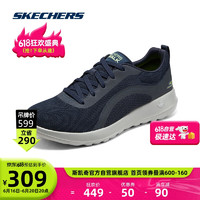 斯凯奇Skechers夏季绑带健步鞋男鞋216235 海军蓝色553 42