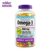 Webber Naturals 伟博 三倍Omega-3鱼油软胶囊  200粒