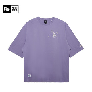 NEW ERA纽亦华2023新款MLB短袖男女同款t恤廓形NY滑板系列印花透气 13718769-紫色 S
