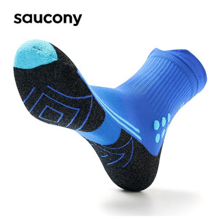 Saucony索康尼运动跑步袜夏季新品透气防滑运动长袜子（单双装） 亮彩蓝 M