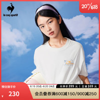 乐卡克法国公鸡男女2023夏新款时尚休闲圆领短袖T恤CB-0150232 薰衣草 2XL