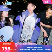 adidas阿迪达斯官方三叶草男装夏季宽松运动立领夹克外套IC6005 魔幻淡紫/碳黑 A/S