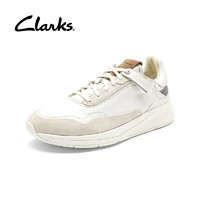 其乐（Clarks）男鞋男士跑鞋潮流百搭牛皮运动鞋舒适耐磨休闲鞋鞋子 白色 261677377 39.5