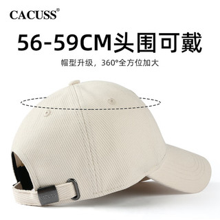 CACUSS 棒球帽女士大檐硬顶鸭舌帽骑行运动太阳帽遮阳帽子男BQ230657米白