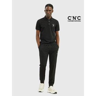 C'N'CCNC男装春夏款短袖POLO衫品牌logo蜘蛛字母T恤 黑色 50（175/92A）