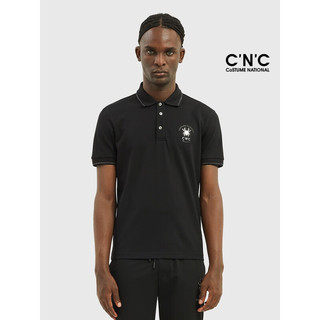 C'N'CCNC男装春夏款短袖POLO衫品牌logo蜘蛛字母T恤 黑色 50（175/92A）
