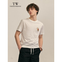 Teenie Weenie Men小熊男装2023夏季新款时尚休闲刺绣修身圆领短袖T恤 白色 170/M