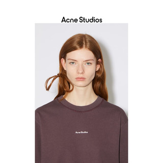 Acne Studios 女士春夏品牌徽标印花圆领短袖T恤上衣AL0135 茄紫色 L