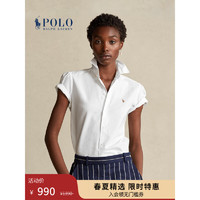 Polo Ralph Lauren 拉夫劳伦女装 23年夏棉质牛津布短袖衬衫RL24566 100-白色 M
