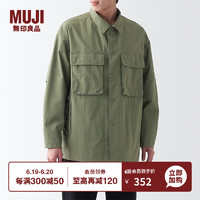 无印良品（MUJI）男式 不易沾水尼龙   夹克 短款外套 BIB05A3S 烟熏绿色 M