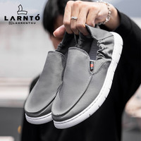 老人头（laorentou）男鞋休闲鞋懒人豆豆鞋男春夏雨伞布老北京布鞋男板鞋 LA10 灰 40