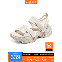 斯凯奇（Skechers）厚底增高凉鞋女鞋轻质凉拖沙滩鞋2023年春季新款119858 自然色/NAT 40