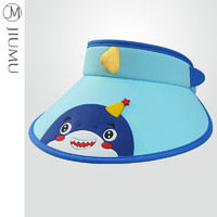 玖慕（JIUMU）遮阳帽空顶帽儿童款夏季户外防紫外线太阳帽防晒帽子男女孩ERM004 小鲨鱼