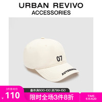 URBAN REVIVO2023夏季新款男士时尚百搭立体刺绣棒球帽UAMA32049 米白 F