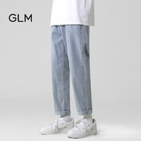 GLM森马集团品牌牛仔裤男直筒宽松潮流美式休闲百搭长裤子 浅蓝 S