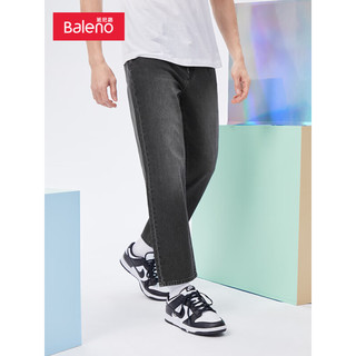 班尼路（Baleno）2023春季男净色水洗时尚简约百搭宽腿窄口青年牛仔长裤 1DK 36