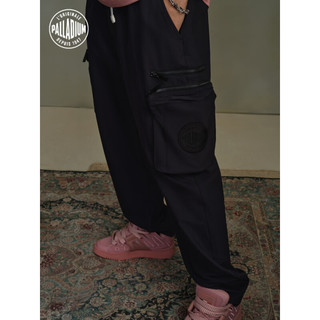 PALLADIUM帕拉丁裤装时尚宽松系带松紧腰束脚针织长裤108152 铅黑色 S