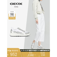 GEOX杰欧适2023年春夏款女鞋运动休闲厚底系带时尚休闲鞋D35FXB 浅灰色/白色C1303 38