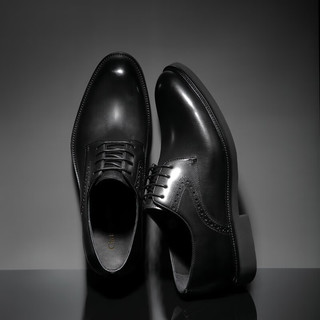 克雷斯丹尼（Chrisdien Deny）新款男士正装皮鞋意大利进口男鞋英伦商务皮鞋办公鞋结婚鞋 黑色GWD4802N1J 44