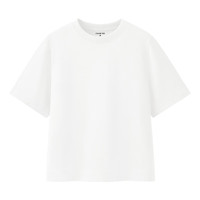艾米恋2023夏季新款百搭时尚简约40支纯棉宽松T恤 白色 L