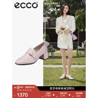 ecco 爱步 单鞋 2023春季新款时尚通勤粗跟女鞋浅口方头高跟鞋 型塑290903 裸粉色29090301118 35