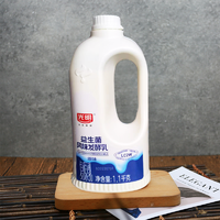 光明原味大桶酸奶1.1kg/桶风味发酵乳低温桶装酸奶网红奶1桶装 原味大桶1桶+益生菌1桶