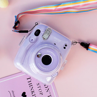 富士（FUJIFILM） instax一次成像mini11透明水晶壳保护套含彩虹肩带（无拍立得）