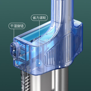 艺姿 免手洗拖把52cm真加大平板拖把家用拖布墩布自带刮条+梳齿2块配布