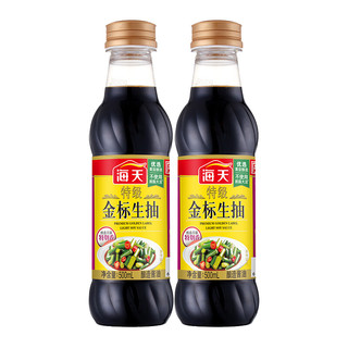 88VIP：海天 酱油特级金标生抽500mlx2瓶调味品炒菜凉拌火锅健康调料家用