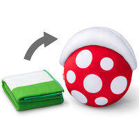 任天堂 Nintendo  超级马力欧家庭&派对系列（吞食花/水管）两用抱枕毛毯