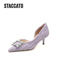 STACCATO 思加图 2022秋季新款小香风尖头单鞋法式气质细高跟鞋女鞋Y2808CQ2